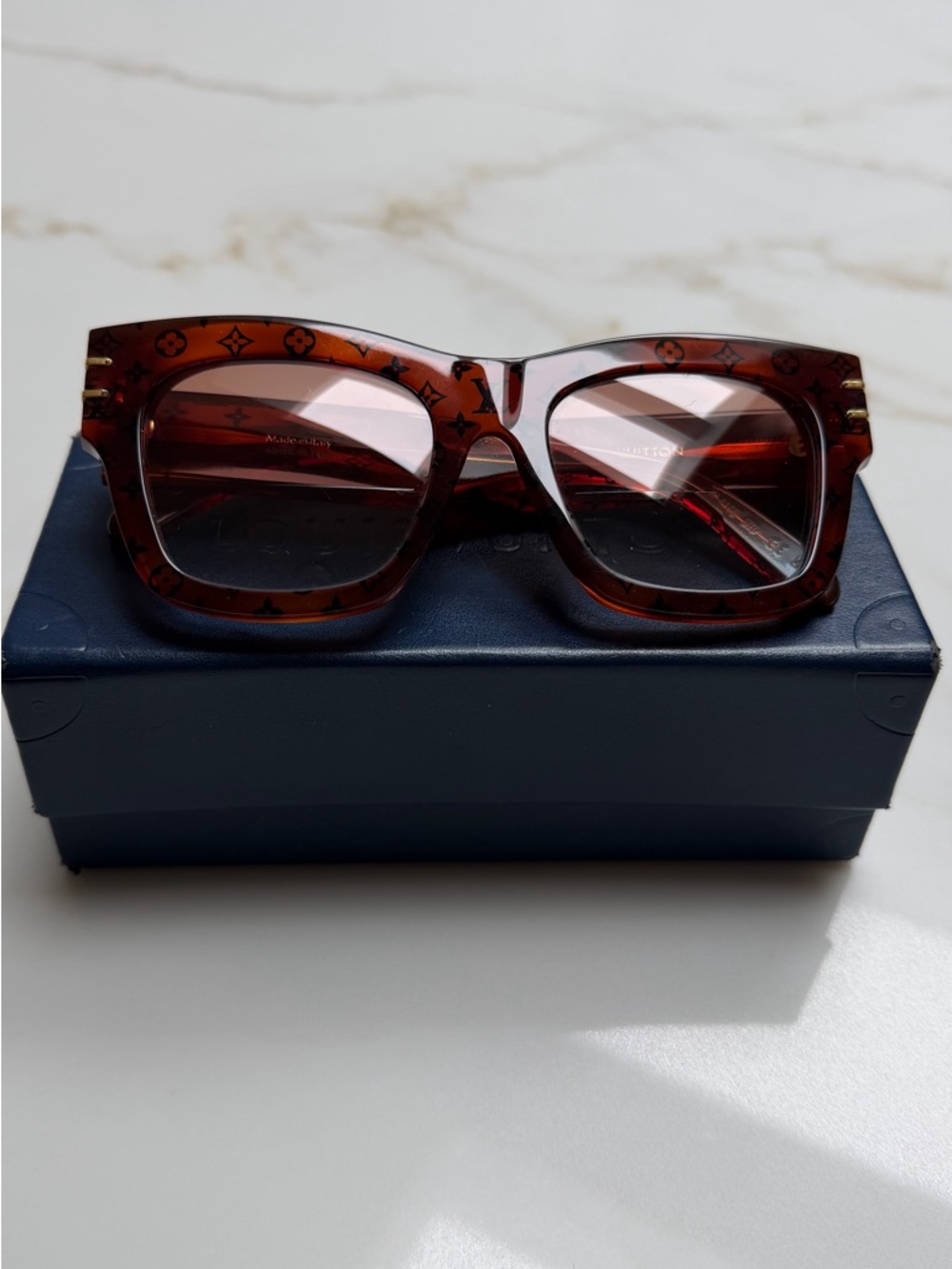 Louis Vuitton Blade Tortoiseshell Square Sunglasses in Brown